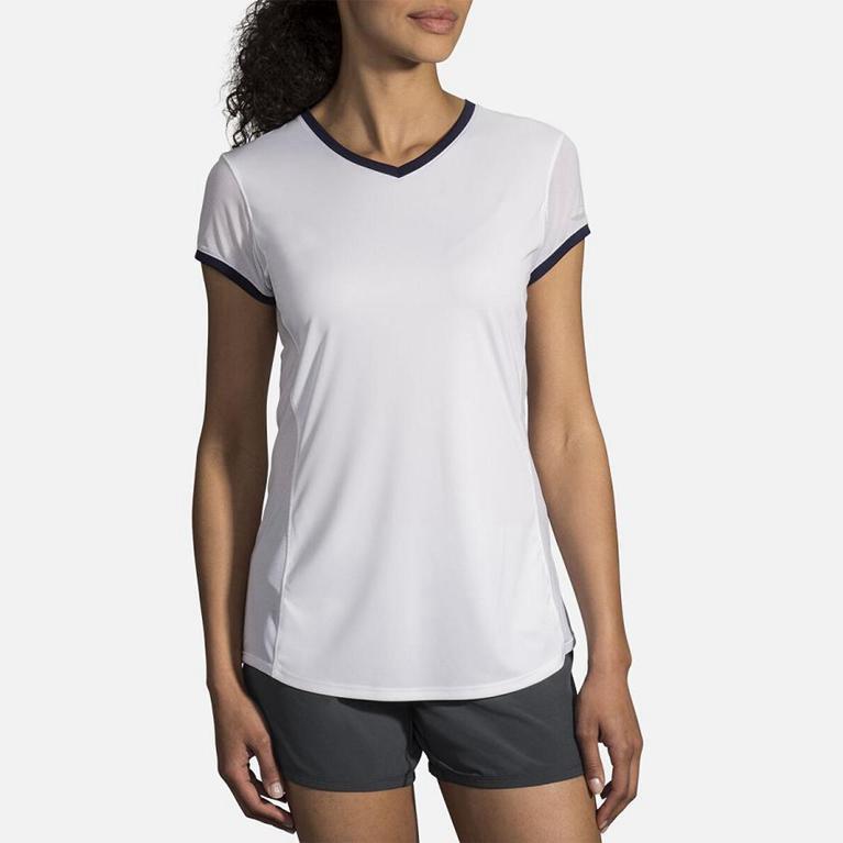 Brooks Stealth Short Sleeve Running Shirt - Women's - White (18672-OJSG)